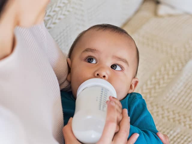 File photo of a baby drinking from a bottle