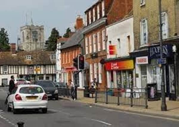 The incident of stone throwing occurred in Biggleswade town centre