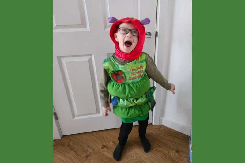 Archie George Morris, 6,  was The Very Hungry Caterpillar