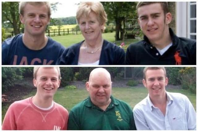 Ally with his parents and brother