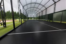 A view from inside the courts