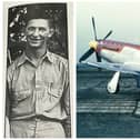Lt. Harney, and right, a Mustang aircraft. Images supplied by Biggleswade Town Council.