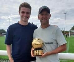 JJ Lacey showcased his Golden Ball FA Cup trophy.