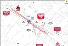 Plan shows location of the zebra crossing in Sandy High Street