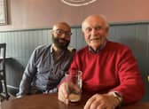 Spider Runners founder member Mike Bullock and his Dad, who received wonderful hospice care from the Sue Ryder charity before he died. Mike is organising a fundraiser in Broom to support its work