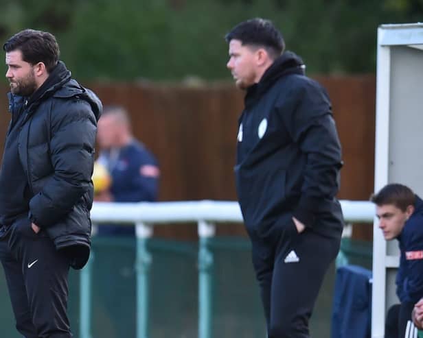 Danny Payne (left) and Jimmy Martin are now joint managers at Biggleswade Town. Photo: BTFC.