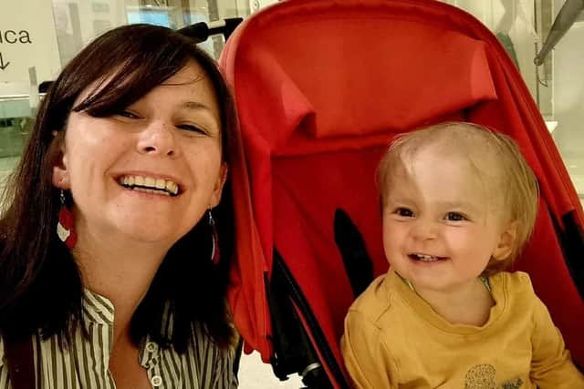 Rachel Samuel and son Robin who is battling a rare, aggressive cancer