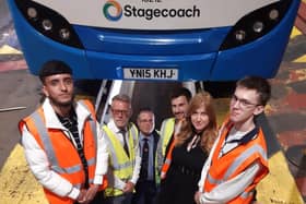 Darren Roe with Stagecoach East's apprentices
