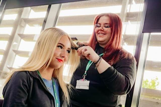 Hair & Beauty students at Central Bedfordshire College.