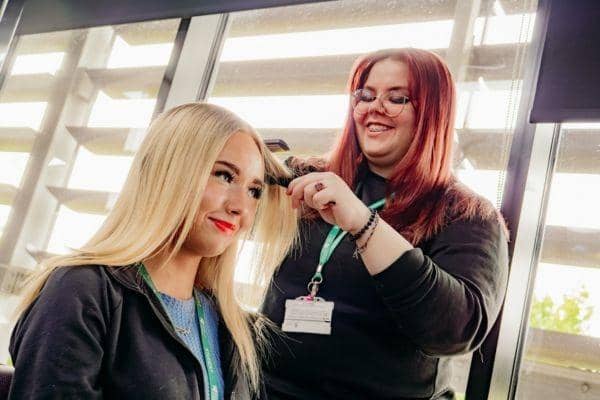 Hair & Beauty students at Central Bedfordshire College.
