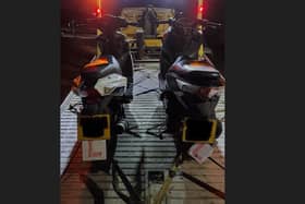 The seized mopeds. Image: Biggleswade Community Policing Team.