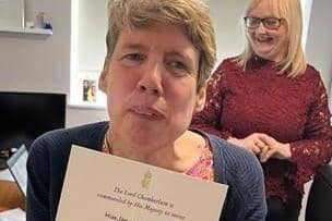 Jenny with her Royal invitation