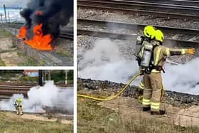 The scene of the fire yesterday. Images: Network Rail.
