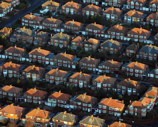 Aerial view of houses. PA Photo Owen Humphreys