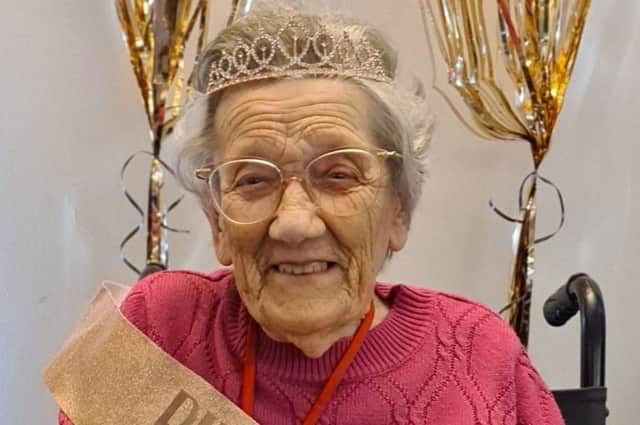 Hilda Hiskett celebrated her 100th birthday with her family, staff and residents at MHA Oak Manor