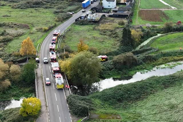 Drone Photos Sandy wee in the area to capture the drama on Thursday afternoon (October 29)