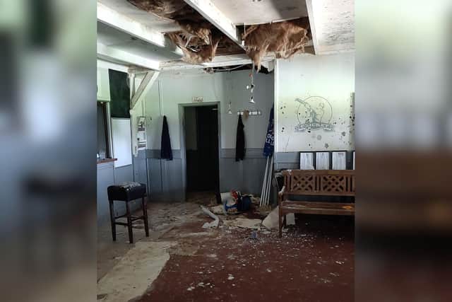 The clubhouse suffered flood damage caused by a burst water main