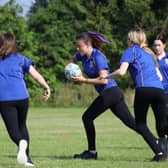 Pupils playing rugby at Stratton Upper School