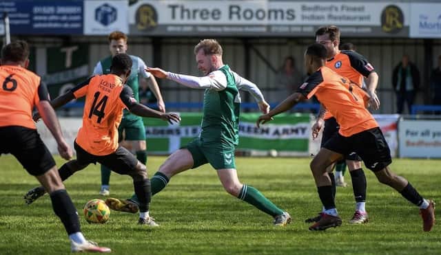 Biggleswade FC and Biggleswade Town will battle it out again next season. Photo: Guy Wills Sports Photography.