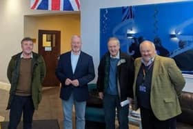 Mr Fuller, pictured with Stotfold and Langford Councillor, Steve Dixon, and Barrie Dack and Anthony Hopkins of Fairfield Parish Council