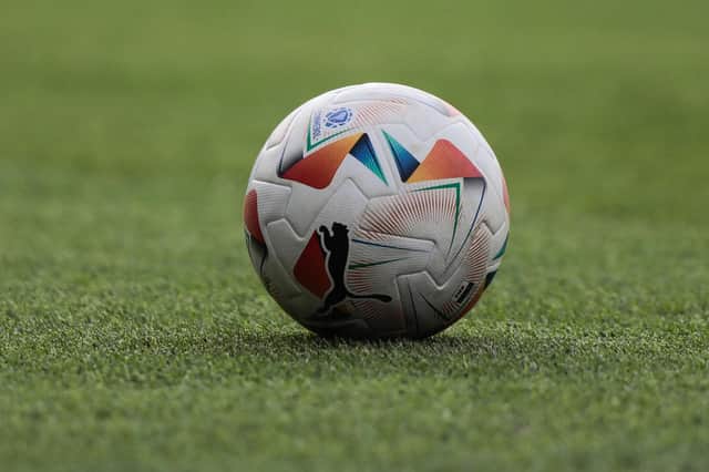 Close up of a football. (Photo by Andres Rot/Getty Images)