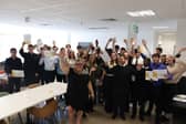 Willmott Dixon's Natalie Sidey, front, with work experience students