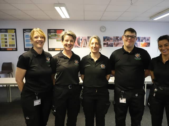 The new Community Welfare Officers at Bedfordshire Fire and Rescue Service, who will be working with EEAST to respond to non-emergency fall incidents.