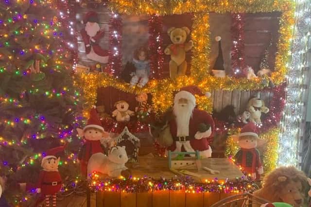 Families can take a look around Santa's grotto.