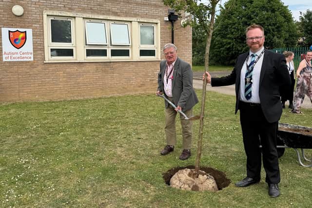 Cllr Steve Owen, Central Bedfordshire Council’s Executive Member for Children’s Services and Community Safety, pictured with Sam Farmer, Stratton School Principal