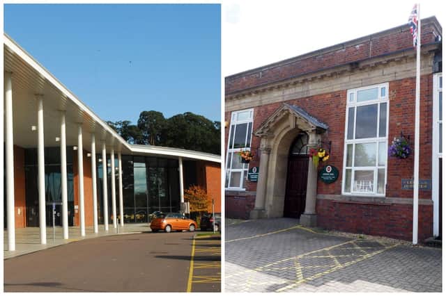 L: Central Bedfordshire Council's headquarters and R: Biggleswade Town Council office