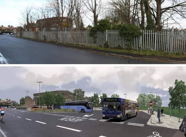 Top: The view of the site before and below: an artist's impression of the site once work is complete