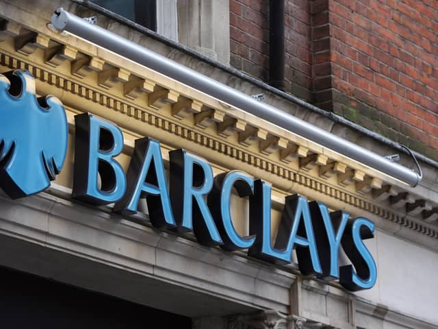 The signage of a branch of Barclays bank.  (Photo by Oli Scarff/Getty Images)