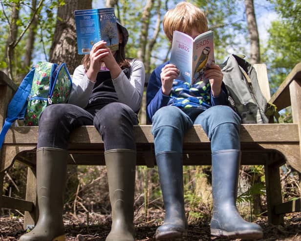 Members of an RSPB youth group on a visit to RSPB Strumpshaw Fen Nature Reserve