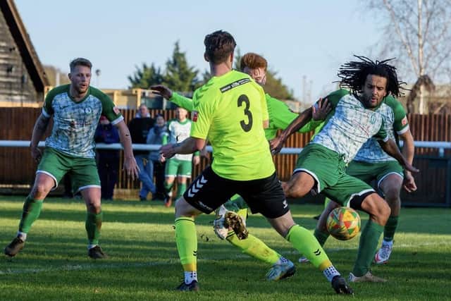 Biggleswade Town (in dark green) finished seventh this season.
