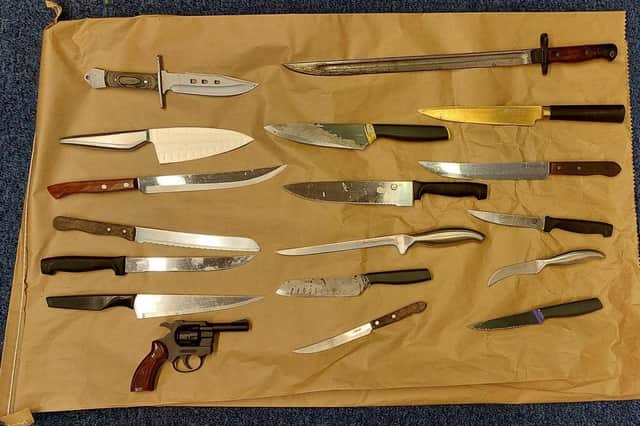 Just some of the more than a 1,000 weapons taken off Bedfordshire's streets in a week long amnesty