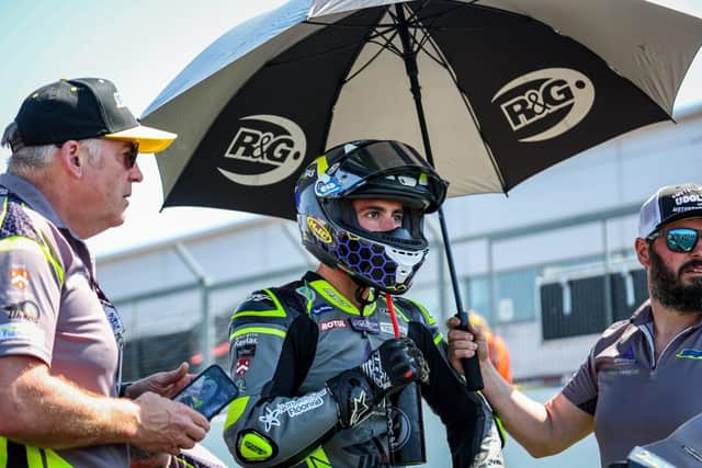 Lewis Smart on the start line at Donington Park. Photo: Colin Port.