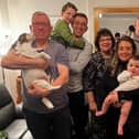 Brothers Graeme and Adam Dilley with family