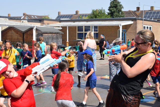 Pupils and staff join in the fun