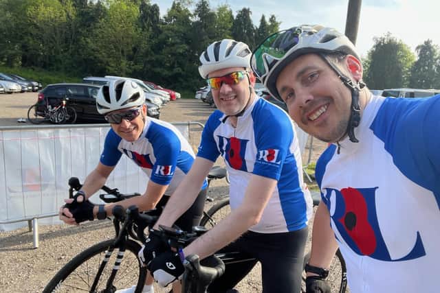 Paul with two friends on a recent RBL Poppy ride in Kent. Image: Paul Middleton.