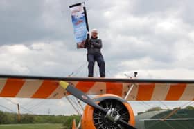 Dudley's wing walk: flying the flag for Magpas