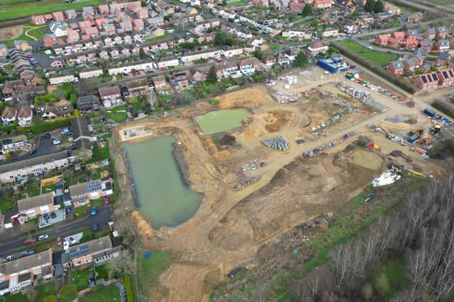 An aerial view of the flooding