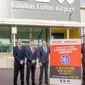 Luton Airport and Jet2 celebrate the new partnership. Picture: Duncan Jack