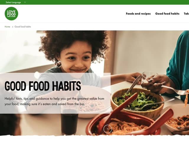 Good Food Habits - Love Food Hate Waste. Image: the Love Food Hate Waste website.