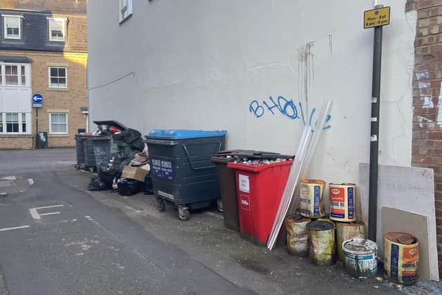 Fly-tipping down Bonds Lane. Image: Councillor Grant Fage.