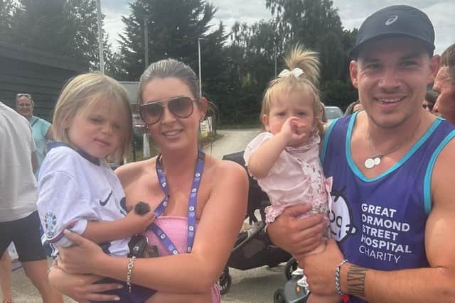 Family fundraising for GOSH. Image supplied by the Aris family.