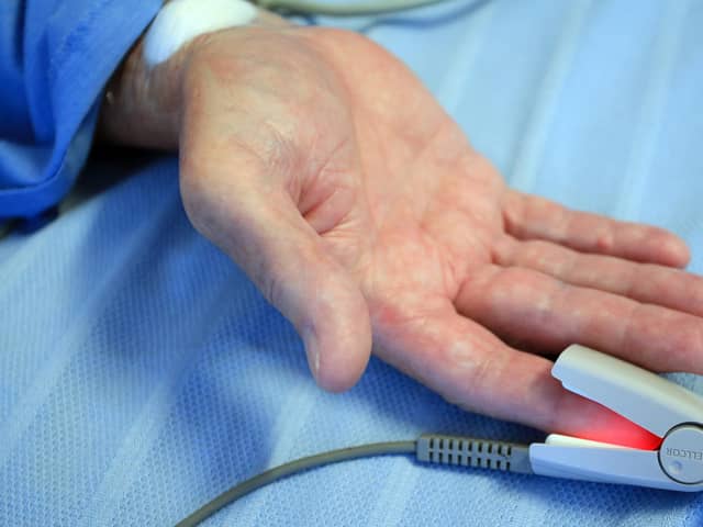 A patient receiving treatment