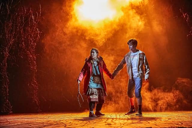 Millie Hikasa (Lettie) and Keir Ogilvy (Boy) in The Ocean at the End of the Lane (photo: Brinkhoff-Moegenburg)