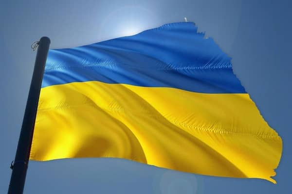 The Ukranian flag. Stock image.