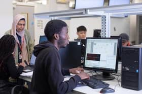 Students at computers