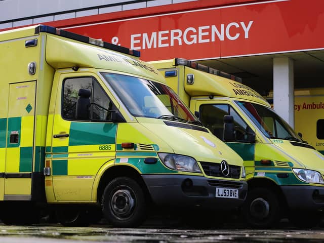 Ambulances park outside Accident and Emergency ward  (Photo by Dan Kitwood/Getty Images)